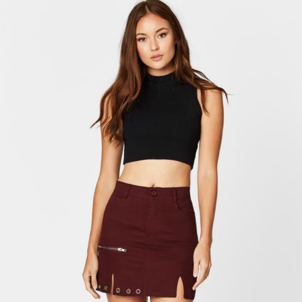 Carmar denim EYELET HORIZONTAL ZIP SKIRT size 2